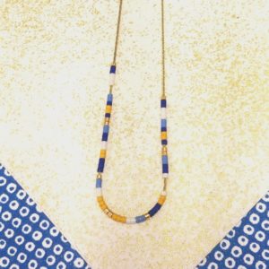 Gebetnout bijoux fantaisie lyon mode tendance bijouterie femme Oullins artisan collier miyuki bleu délicat