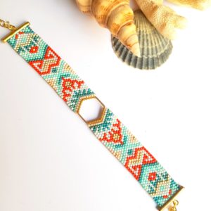 Gebetnout bijoux fantaisie lyon mode tendance bijouterie femme Oullins artisan bracelet miyuki hexagone endeavour
