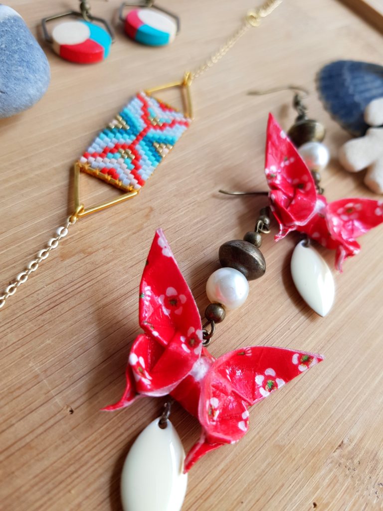 Gebetnout bijoux fantaisie lyon mode tendance bijouterie femme Oullins artisan endeavour origami papillon