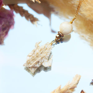 Gebetnout bijoux fantaisie lyon mode tendance bijouterie femme Annecy artisan origami sautoir cactus dore or ivoire