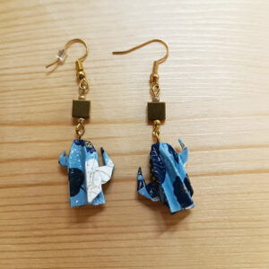 Gebetnout bijoux fantaisie lyon mode tendance bijouterie femme Annecy artisan origami cactus bleu dore