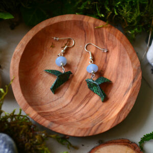 Gebetnout bijoux fantaisie lyon mode tendance bijouterie femme Annecy artisan watthanaram tikitapu origami colombe vert bleu argent