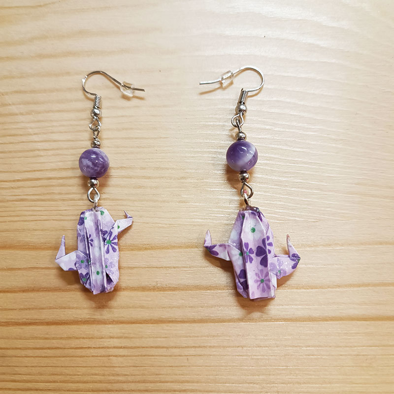 Gebetnout bijoux fantaisie lyon mode tendance bijouterie femme Annecy artisan origami cactus violet amethyste
