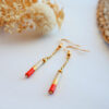 Gebetnout bijoux fantaisie lyon mode tendance bijouterie femme annecy artisan bois japonais geometrie tube orange dore