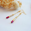 Gebetnout bijoux fantaisie lyon mode tendance bijouterie femme annecy artisan bois japonais geometrie tube rose framboise dore