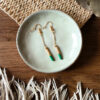 Boucle d'oreille en bois tourné - feuille d'or – Image 9