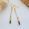 Gebetnout bijoux fantaisie lyon mode tendance bijouterie femme annecy artisan bois japonais geometrie tube vert kaki dore