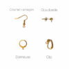 Présentation des différentes sortes d'attaches de boucles d'oreilles proposées par Geb&Nout