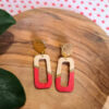 Gebetnout bijoux fantaisie lyon mode tendance bijouterie femme annecy artisan bois japonais geometrie puce rectangle rouge dore