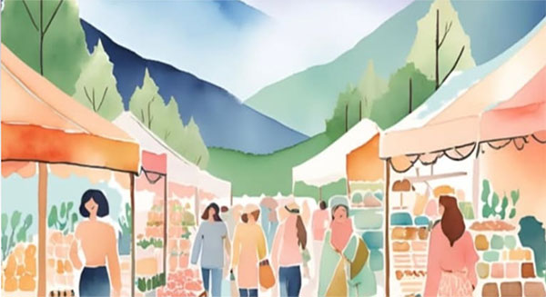 Affiche marche nocturne de createurs à sévrier au bord du lac d'annecy