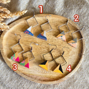 Boucles d'oreilles triangle en bois de tilleul